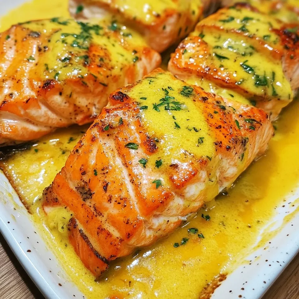 Salmón con Mantequilla de Ajo y Langosta en Crema de Limón
