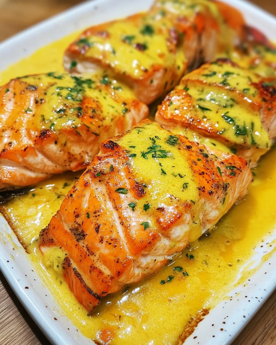 Salmón con Mantequilla de Ajo y Langosta en Crema de Limón