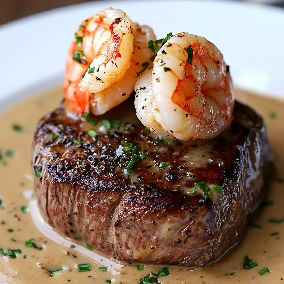 Surf and Turf: Filete Mignon con Camarones y Salsa Cremosa de Langosta