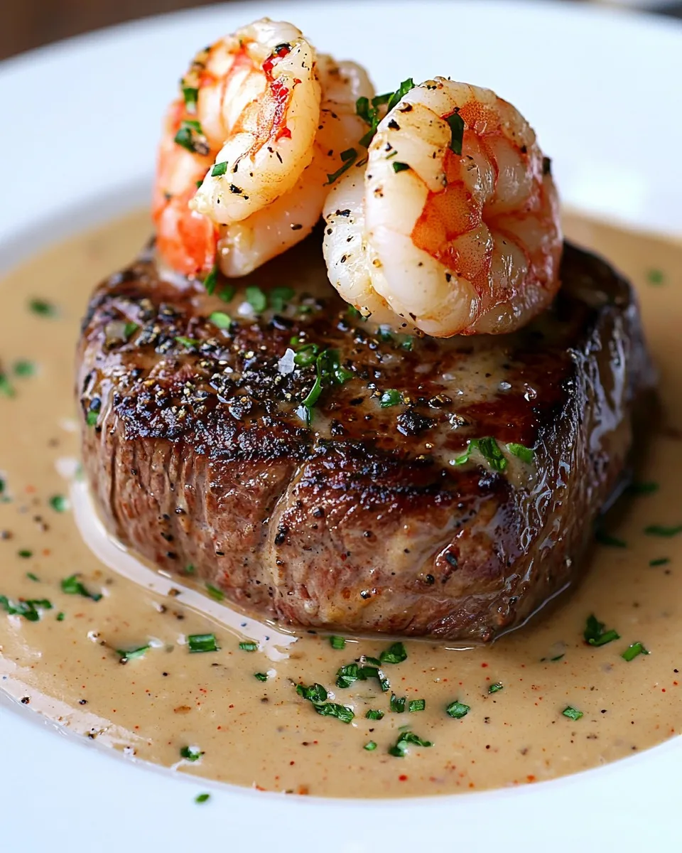 Surf and Turf: Filete Mignon con Camarones y Salsa Cremosa de Langosta