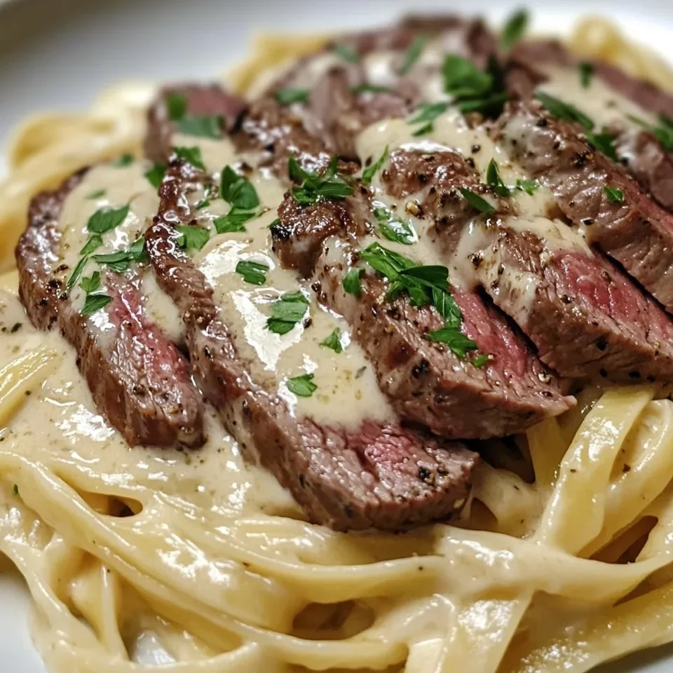 Fettuccine Alfredo con Gorgonzola y Carne