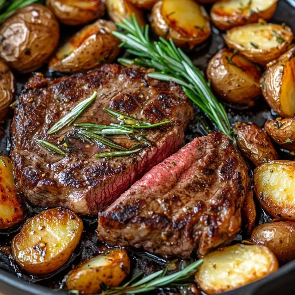 Salteado de Carne y Patatas con Mantequilla de Ajo
