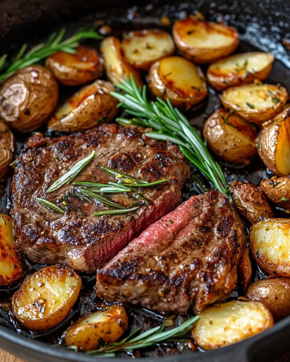 Salteado de Carne y Patatas con Mantequilla de Ajo