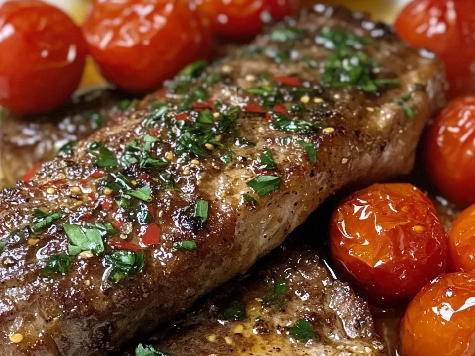 Reses Picantes con Lubina y Tomates Asados