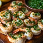 Gambas al Ajillo con Pan a la Parrilla
