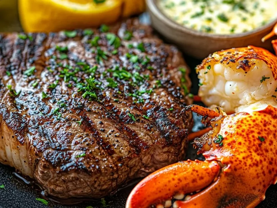 Bistec a la Parrilla y Cola de Langosta