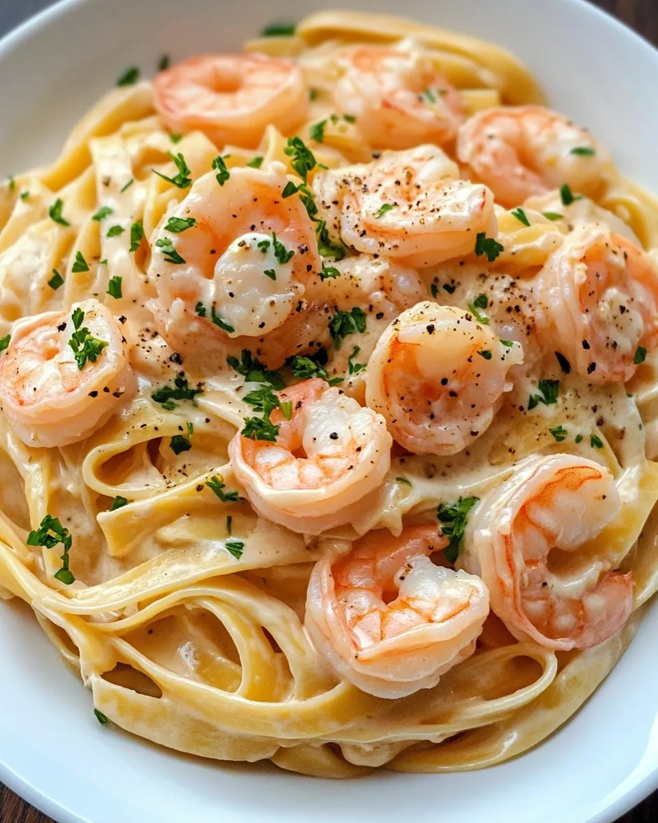Fettuccine Alfredo con Salmón y Camarones Cremosos