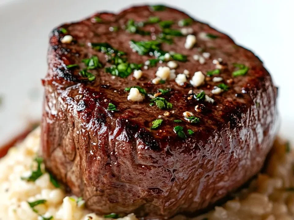 Filete Mignon con Risotto Cremoso de Gorgonzola