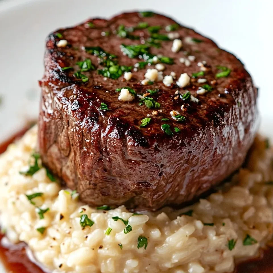 Filete Mignon con Risotto Cremoso de Gorgonzola