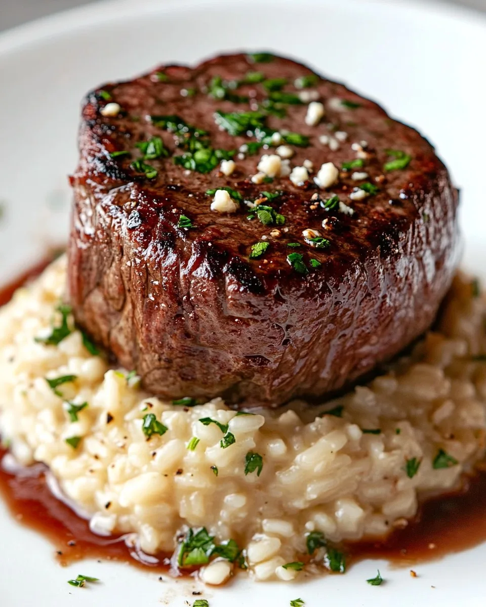 Filete Mignon con Risotto Cremoso de Gorgonzola