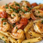 Pasta Penne con Camarones Fritos