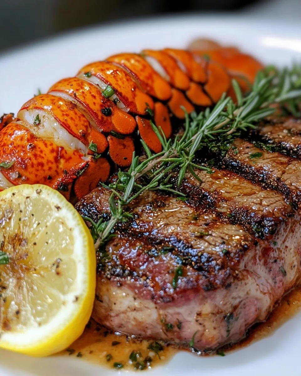 Bistec a la Parrilla y Cola de Langosta