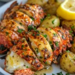 Cola de Langosta al Ajo y Limón con Papas al Parmesano