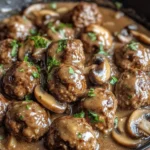Albóndigas de Salisbury con Salsa de Champiñones