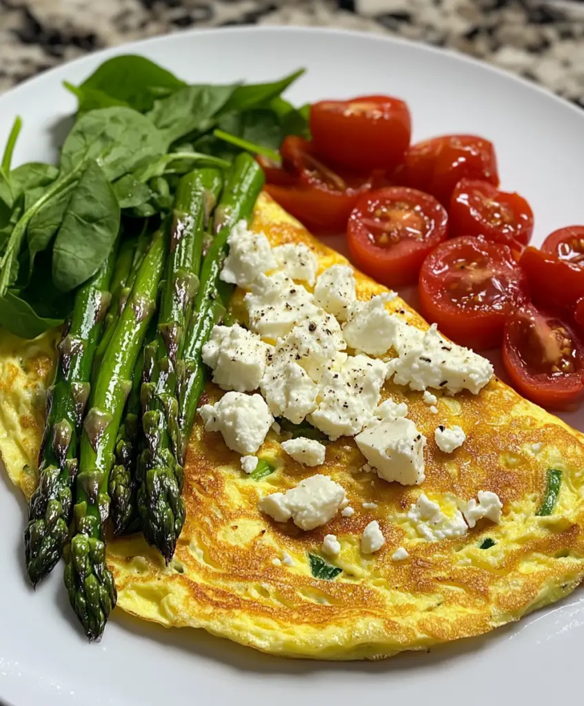 Tortilla Griega con Espárragos y Queso Feta