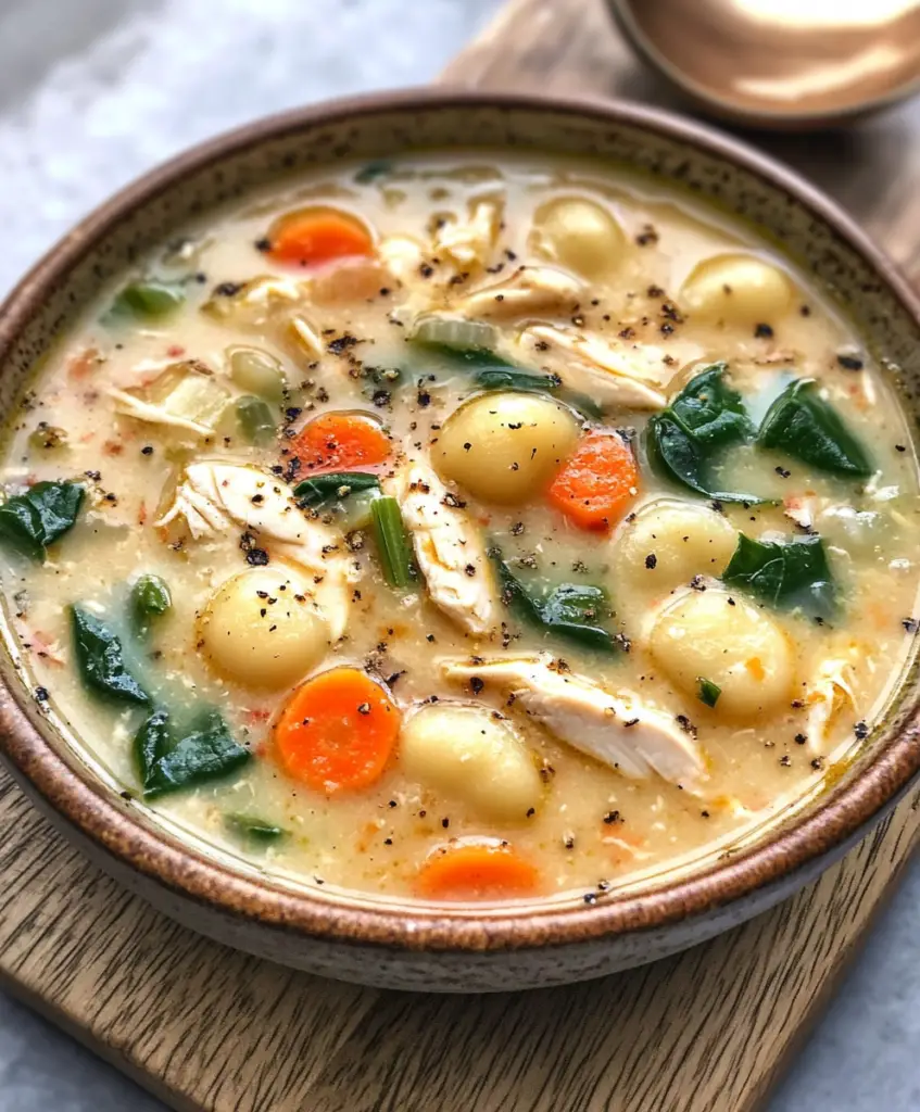 Sopa de Pollo y Gnocchi