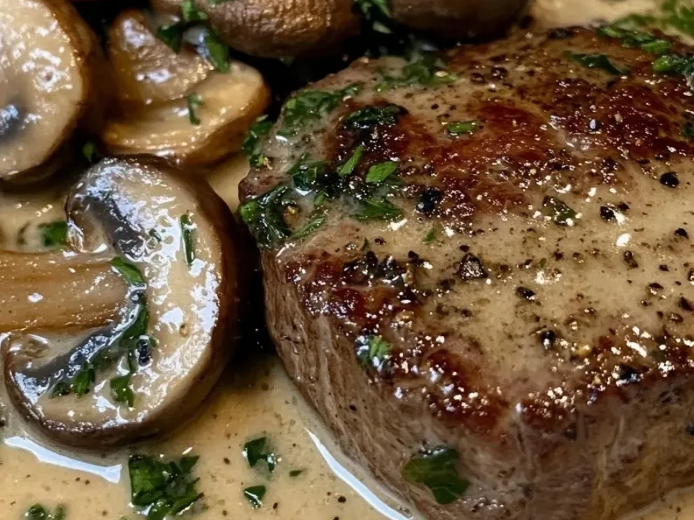 Filet Mignon Crémeux au Boursin et Champignons