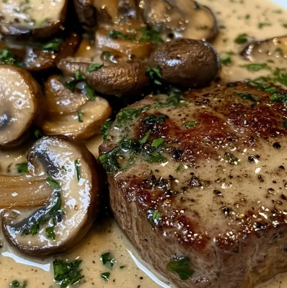 Filet Mignon Crémeux au Boursin et Champignons