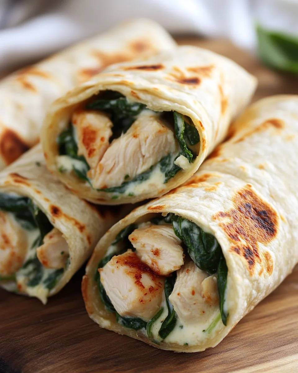 Wraps de Pollo con Ajo y Queso