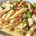 Pasta cremosa de pollo, tocino y aderezo ranch