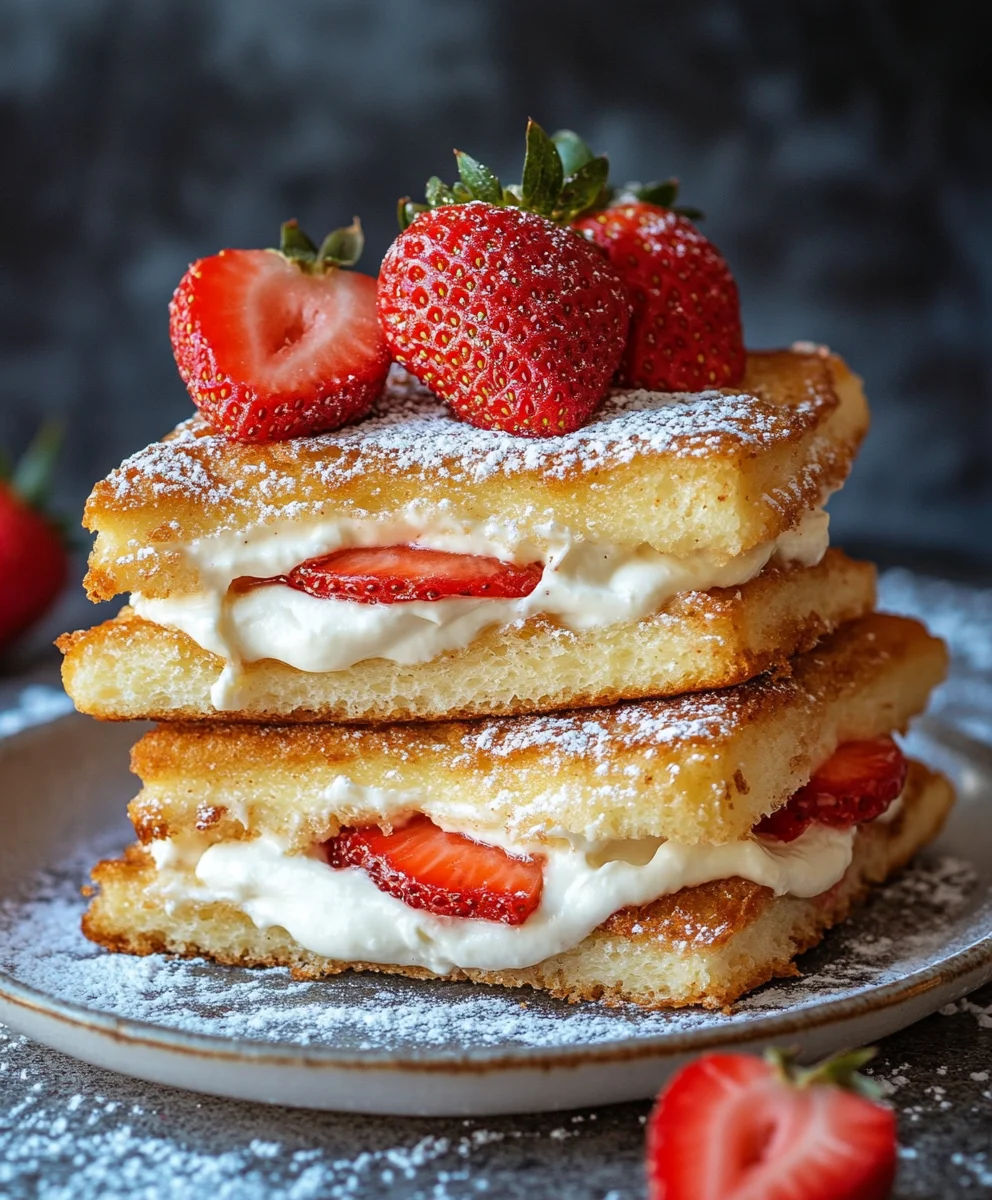 Sándwiches de Cheesecake de Fresa Fritos