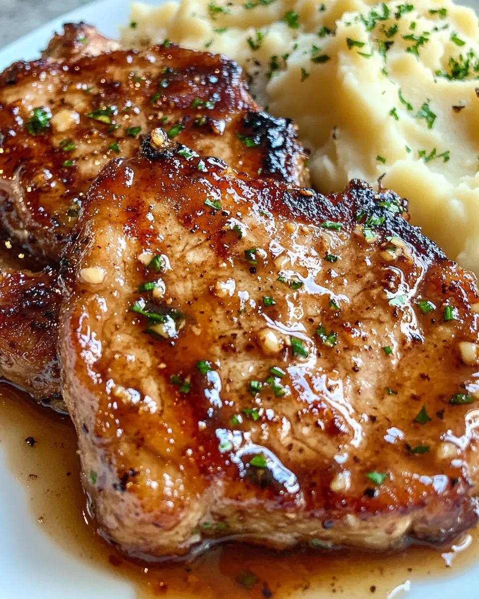 Chuletas de Cerdo con Miel y Ajo