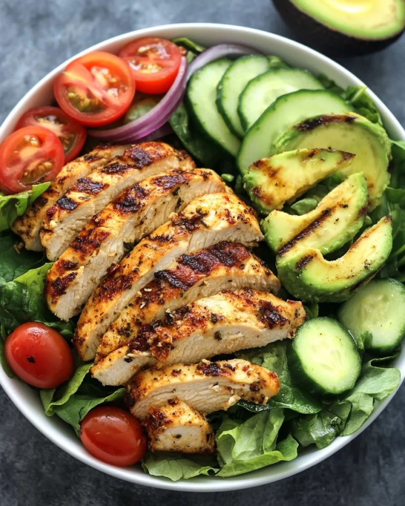 Ensalada de Pollo a la Parrilla y Aguacate
