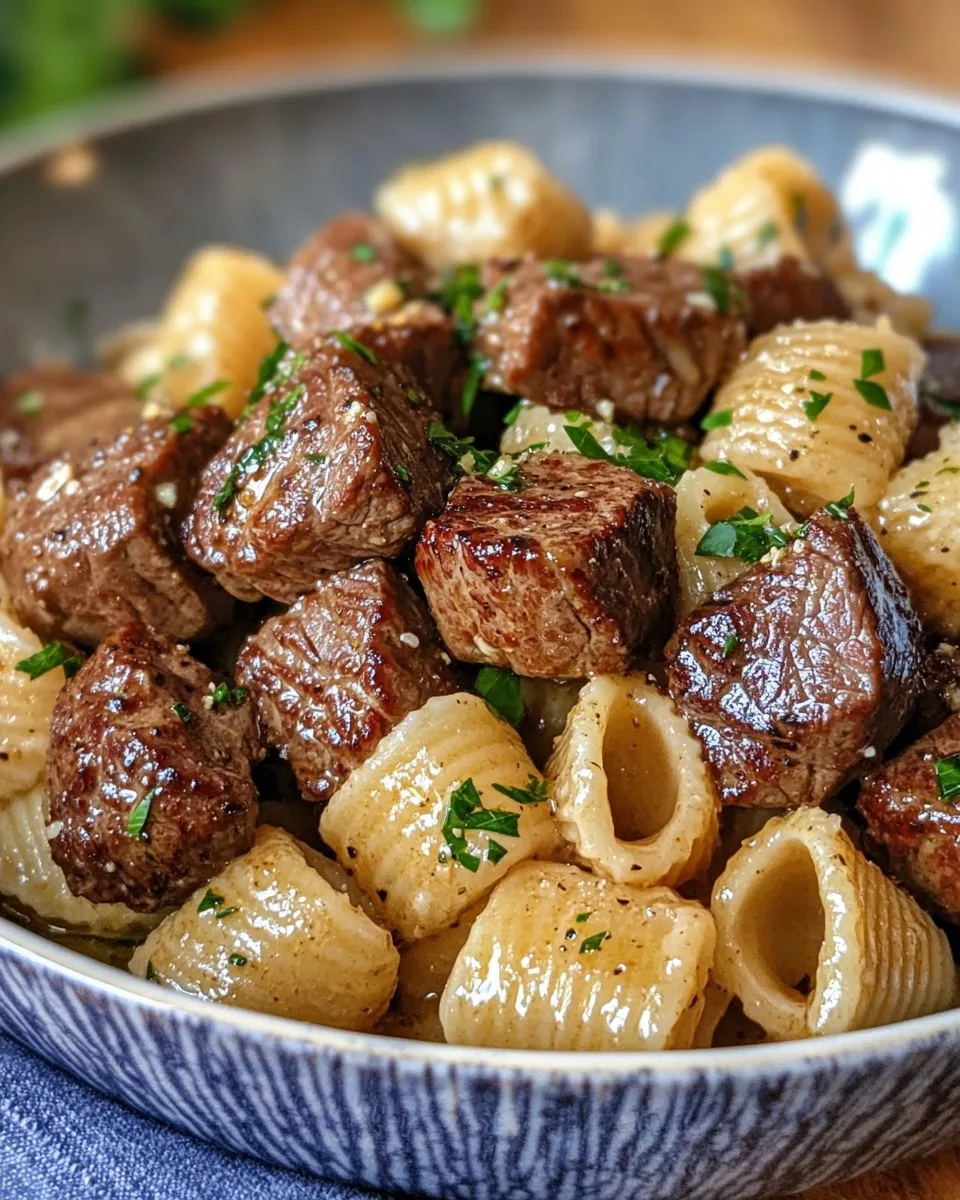 Bocaditos de Carne con Mantequilla de Ajo y Conchas Cremosas de Parmesano