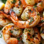 Camarones a la parrilla con mantequilla de ajo y perejil