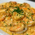 Camarones en mantequilla de ajo cremosa