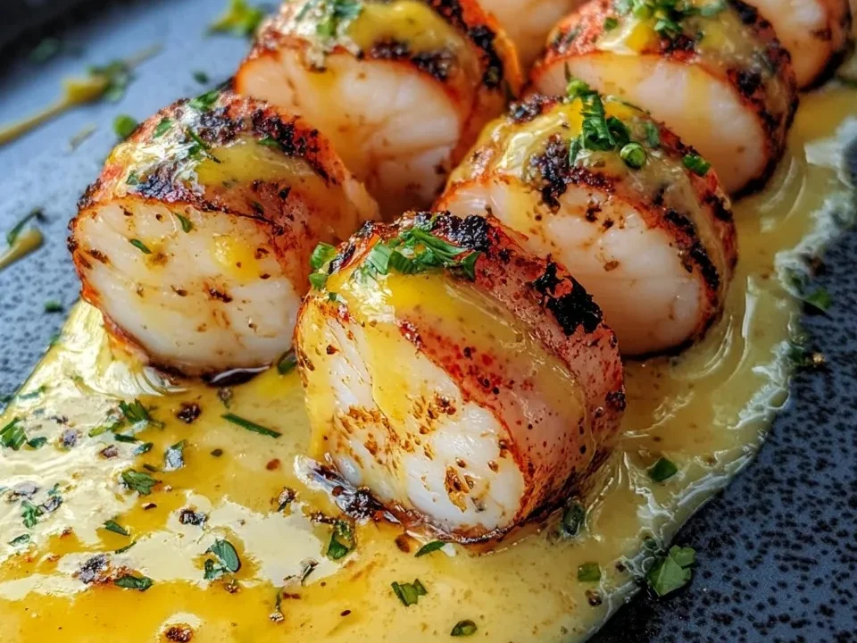 Langosta con Mantequilla de Ajo y Hierbas y Salsa Cremosa de Limón