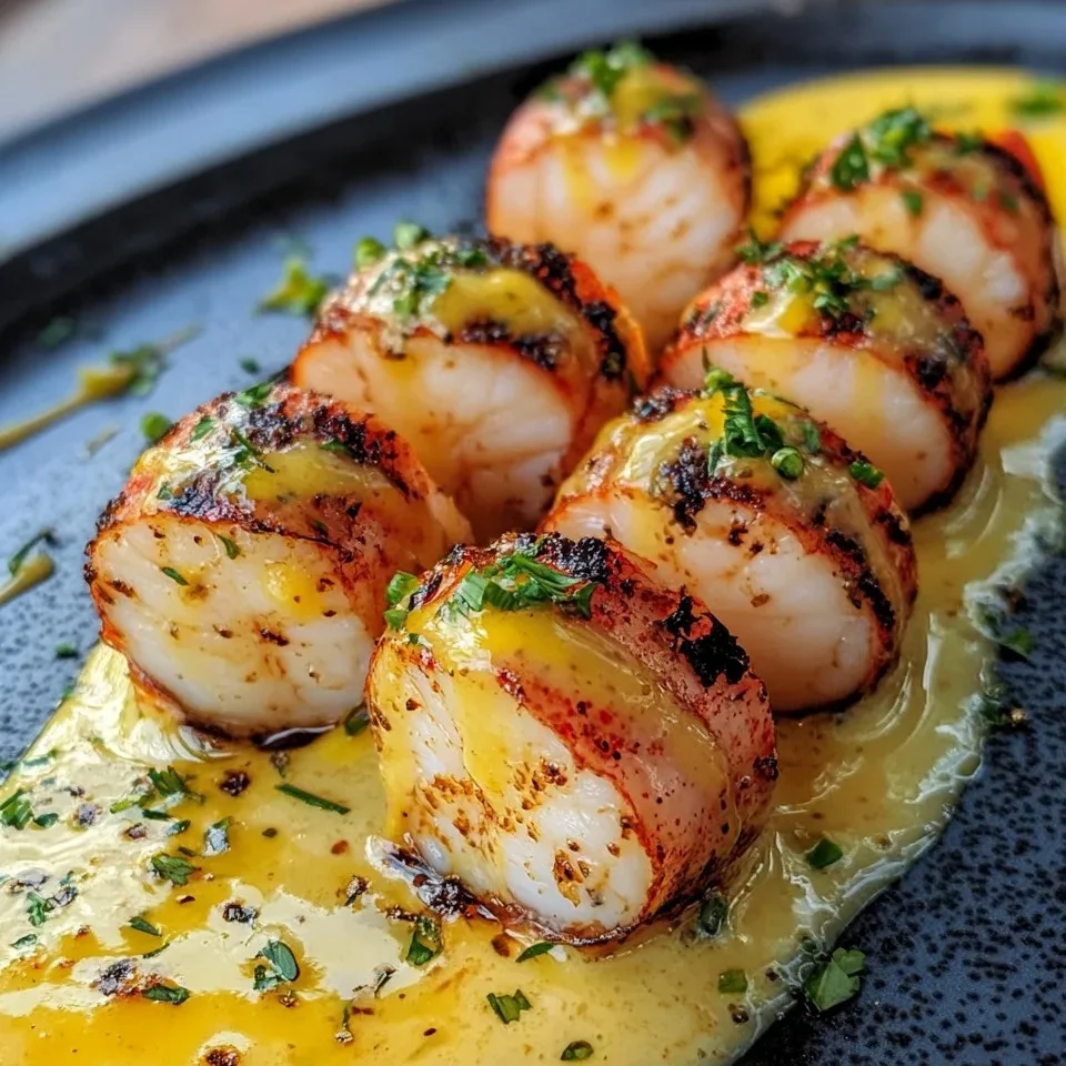 Langosta con Mantequilla de Ajo y Hierbas y Salsa Cremosa de Limón