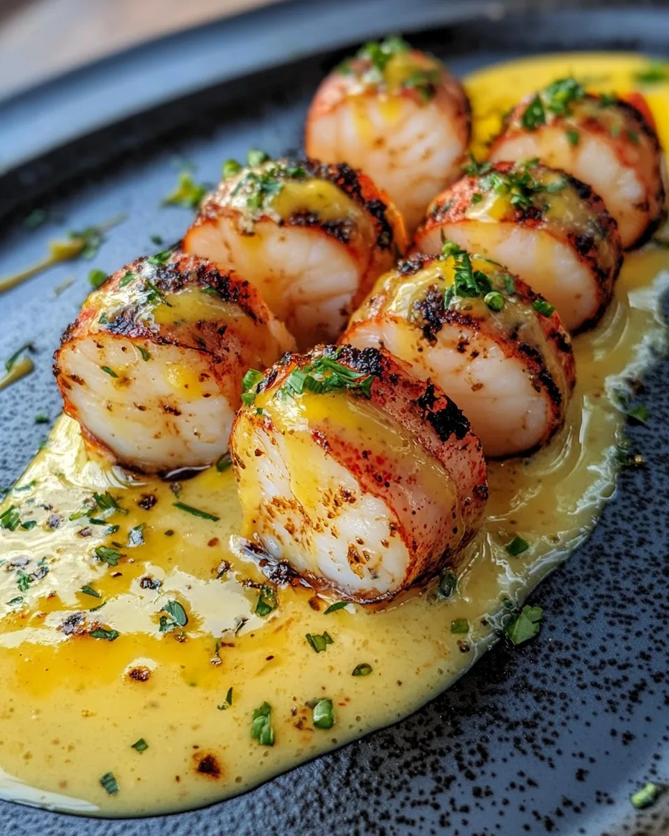 Langosta con Mantequilla de Ajo y Hierbas y Salsa Cremosa de Limón