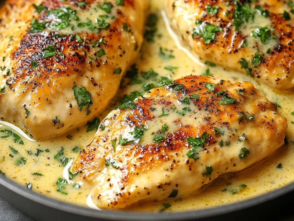 Pollo Tierno en Salsa Cremosa de Mantequilla y Ajo
