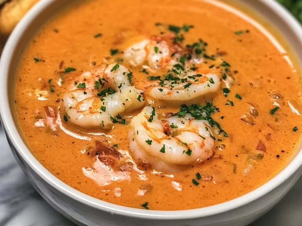 Bisque de Cangrejo y Camarones Sedoso con Hierbas Frescas