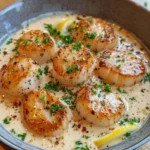 Scallops con mantequilla de limón cremosa