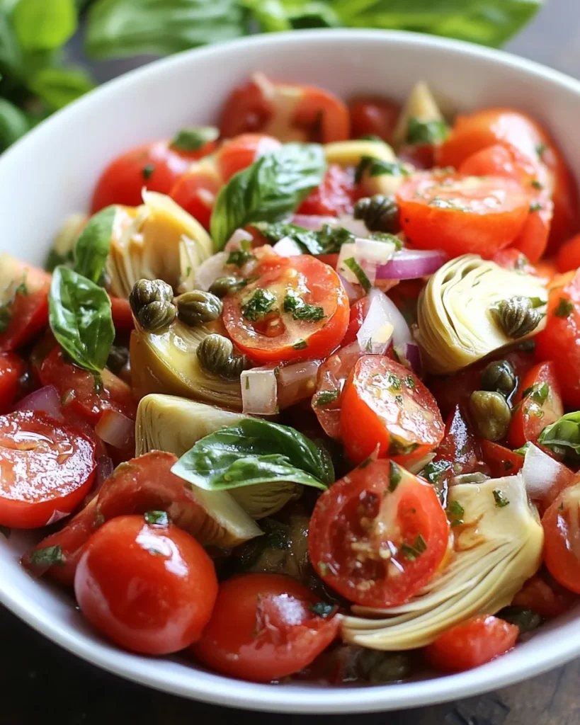 Ensalada de Tomate y Alcachofa con Alcaparras