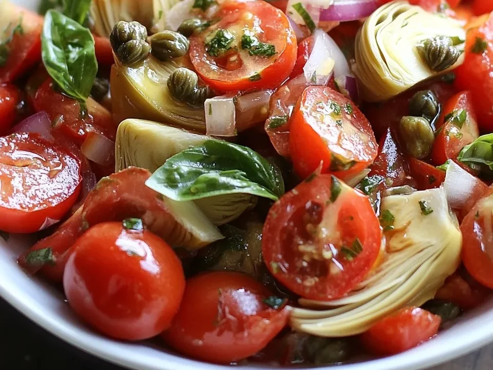 Ensalada de Tomate y Alcachofa con Alcaparras