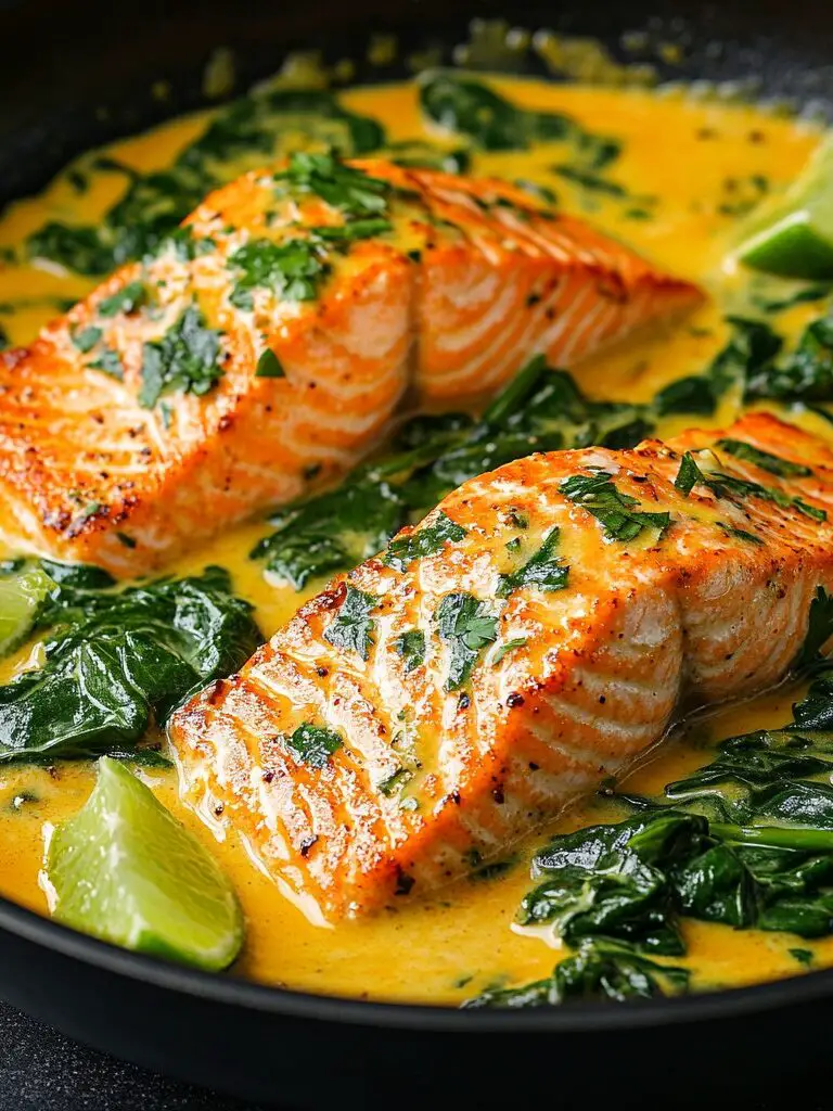 Salmón al Curry de Coco en una Sola Sartén