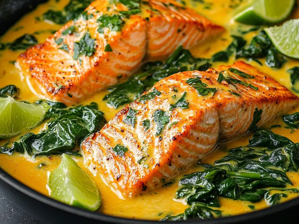 Salmón al Curry de Coco en una Sola Sartén