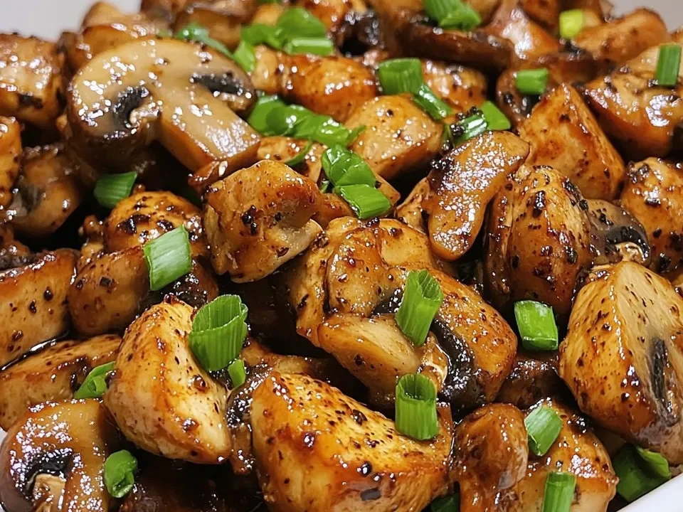 Pollo con Pimienta Negra y Champiñones