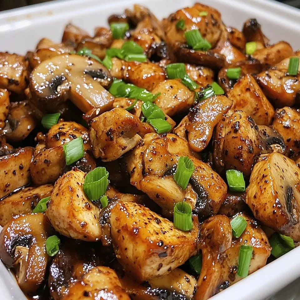 Pollo con Pimienta Negra y Champiñones