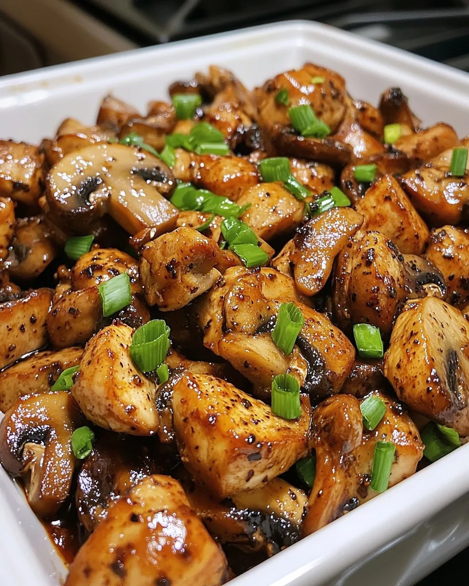 Pollo con Pimienta Negra y Champiñones
