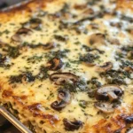 Lasaña cremosa de espinacas y champiñones