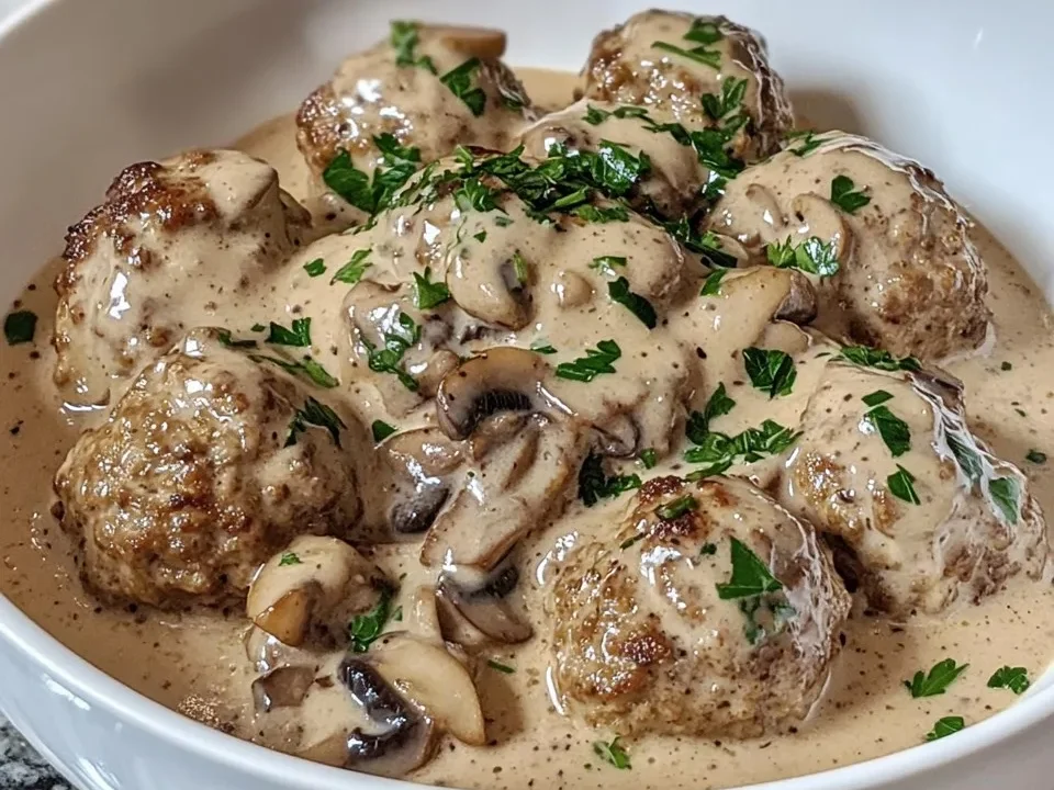 Albóndigas Caseras con Salsa de Crema de Champiñones