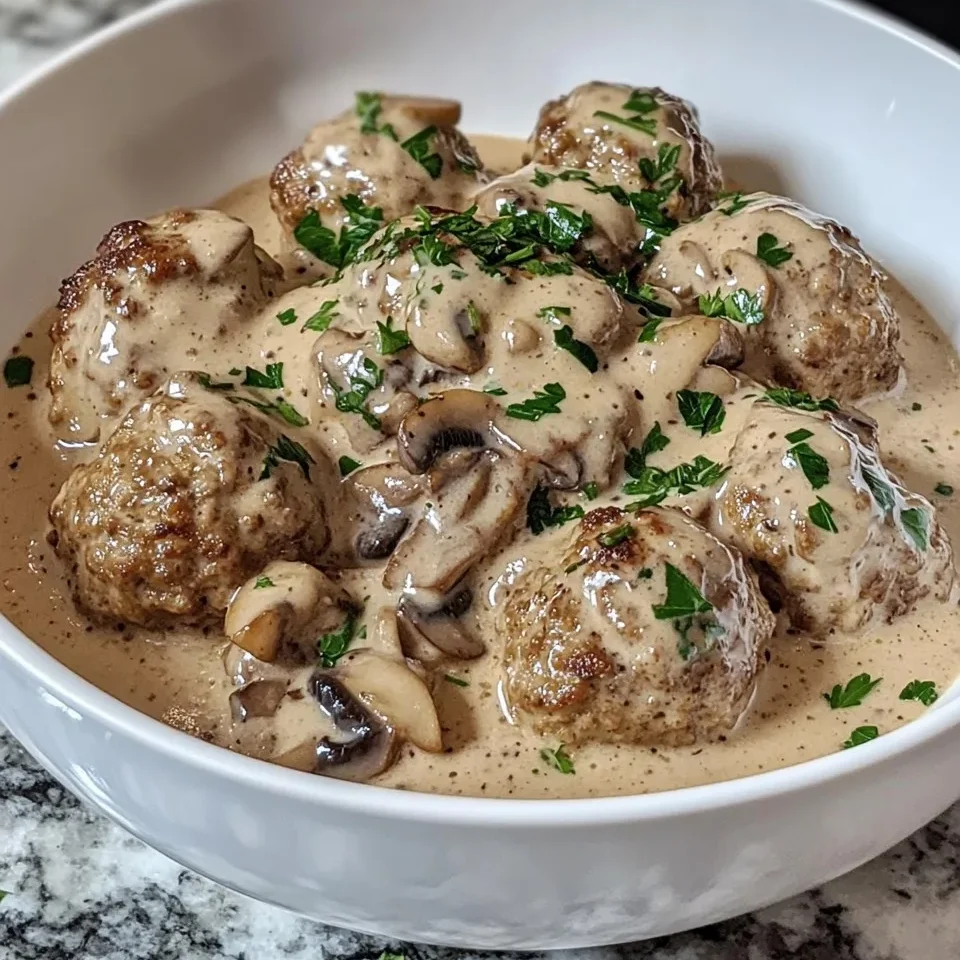 Albóndigas Caseras con Salsa de Crema de Champiñones