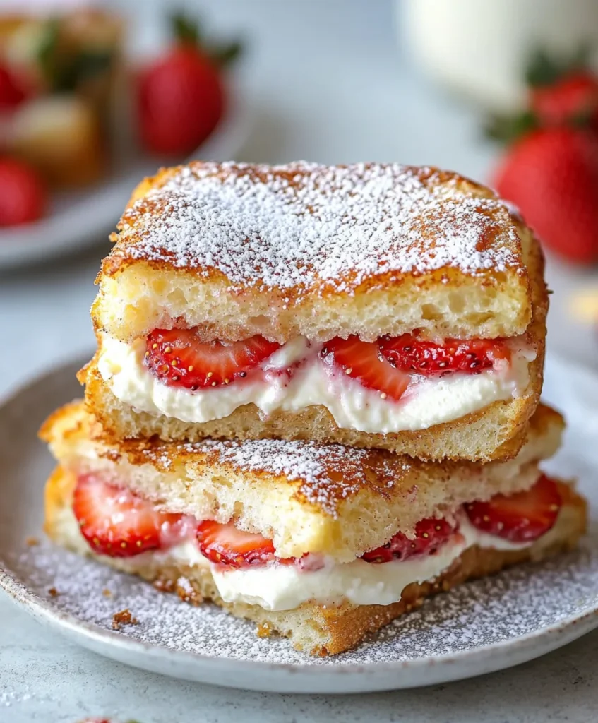 Sándwiches de Cheesecake de Fresa Fritos