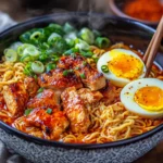 Ramen de Pollo Picante con Salsa Cremosa de Ajo