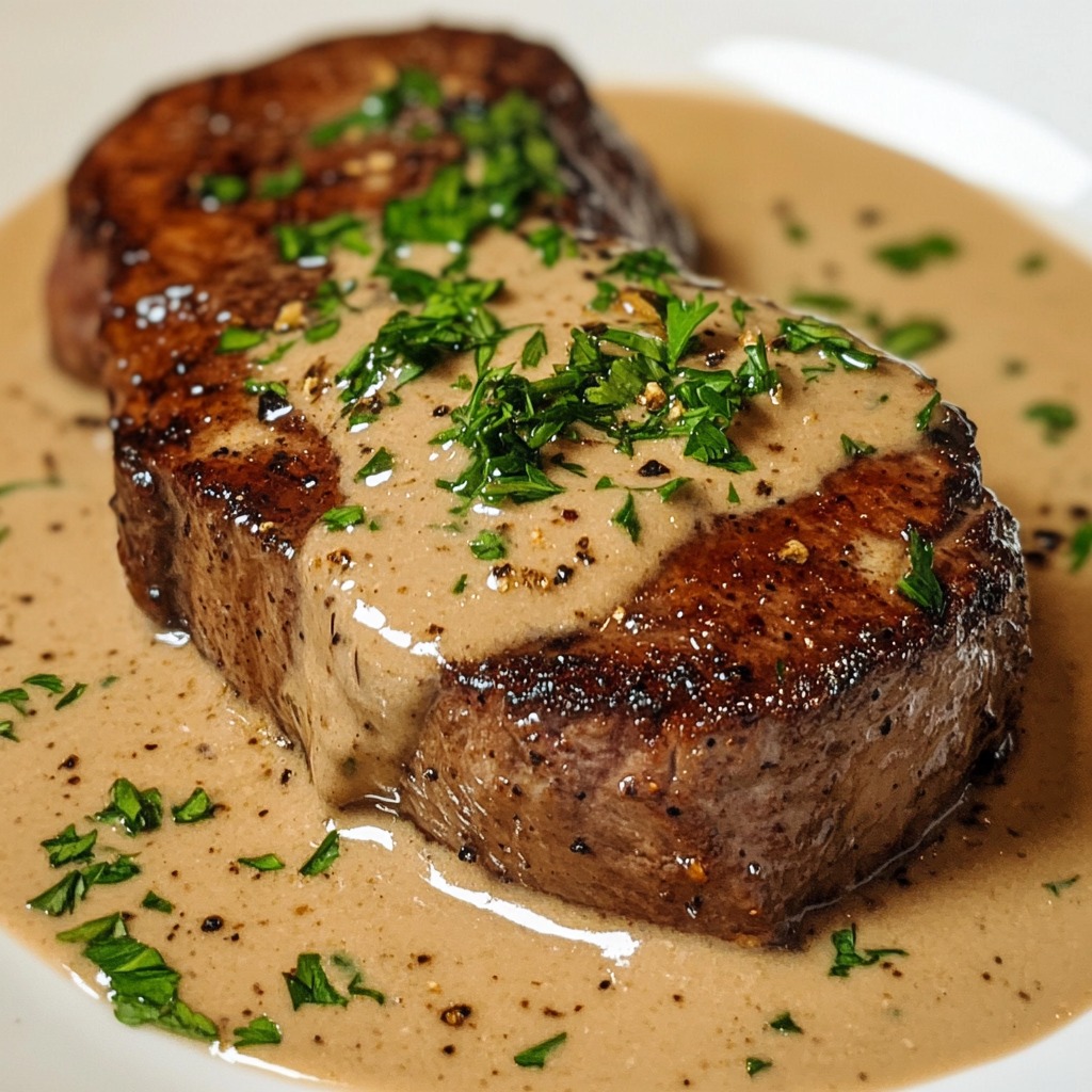 Filete de Res en Salsa de Crema de Pimienta
