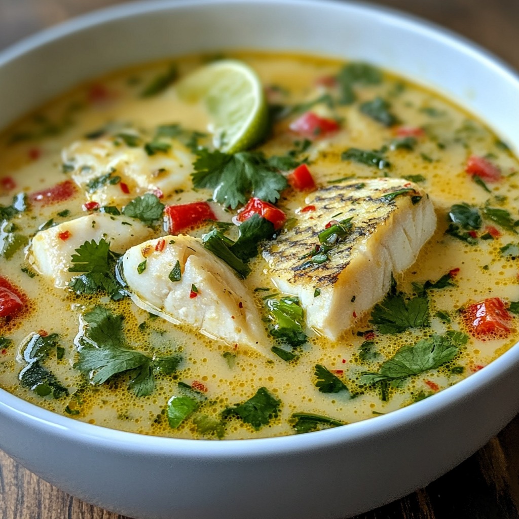 Sopa de Pescado con Coco y Limón